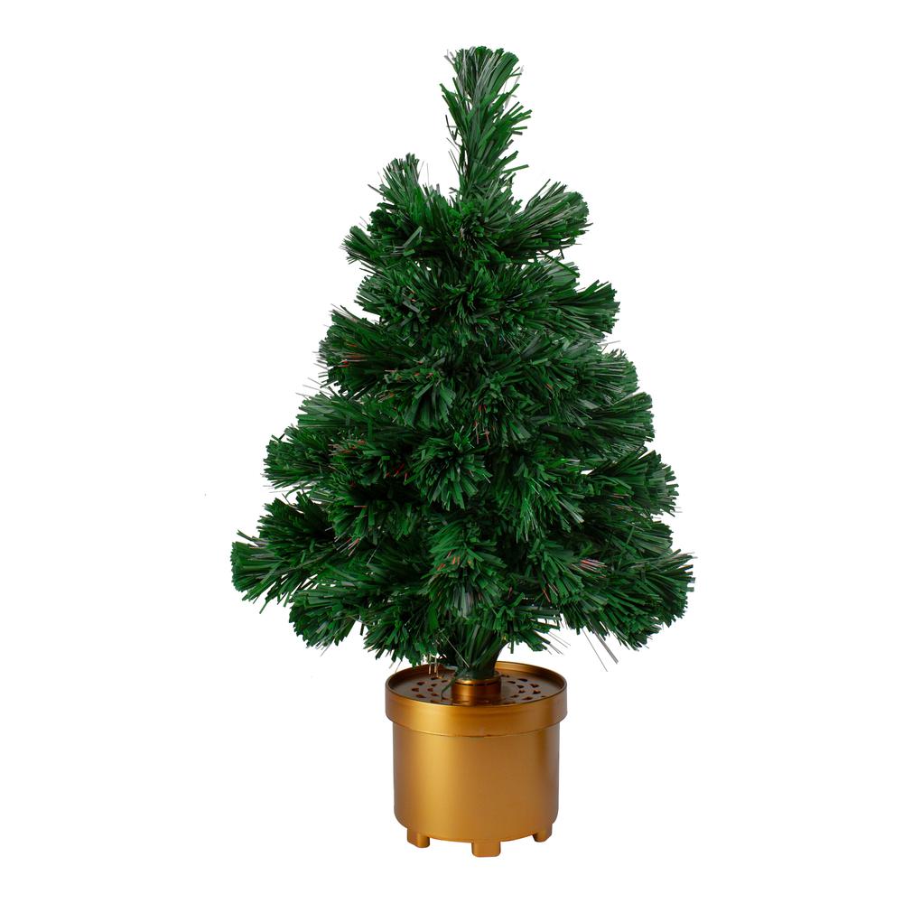 2' Pre-Lit Medium Color Changing Fiber Optic Artificial Christmas Tree. Picture 1