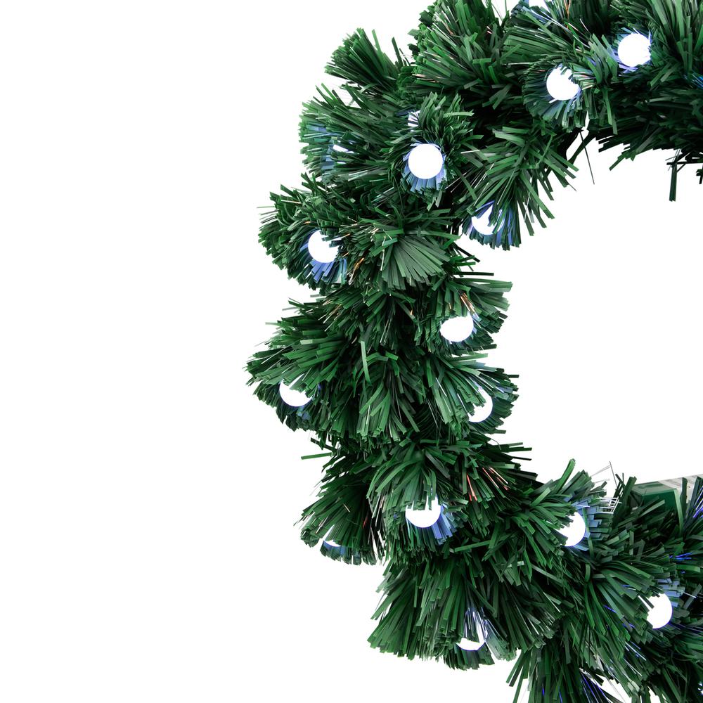 Color Changing Fiber Optic Globe Lights Artificial Christmas Wreath 12-Inch. Picture 3