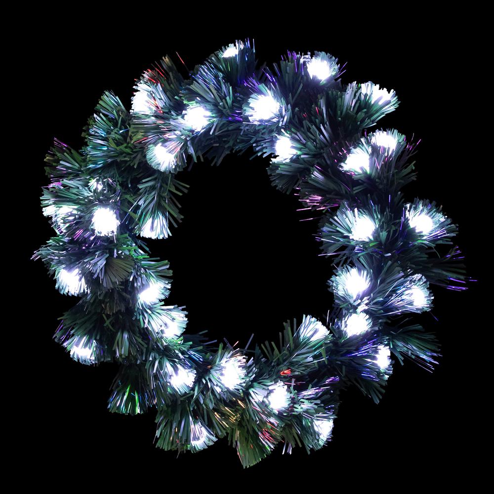 Color Changing Fiber Optic Globe Lights Artificial Christmas Wreath 12-Inch. Picture 4