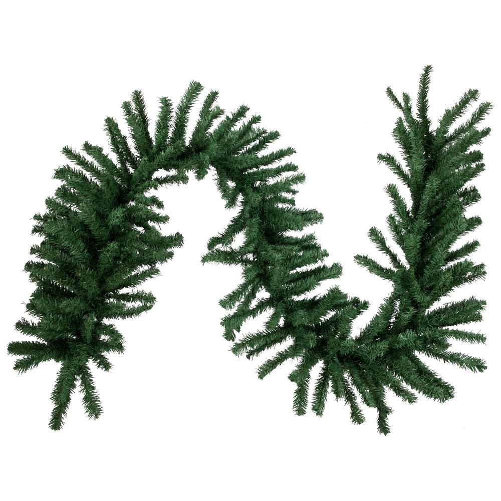 9' x 20" Green Artificial Pine Christmas Garland  Unlit. Picture 1