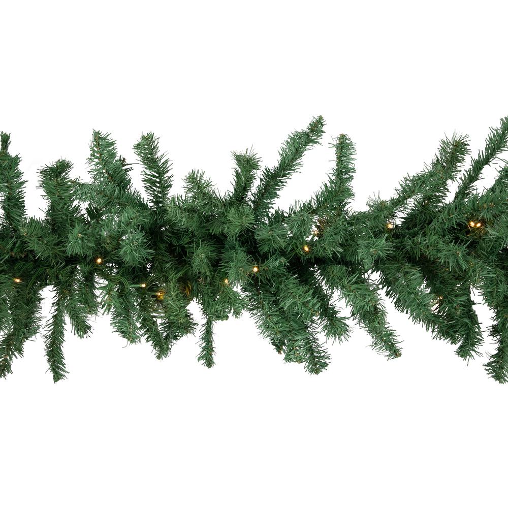 27' x 20" Pre-Lit Green Artificial Pine Christmas Garland  Warm White LED Lights. Picture 3