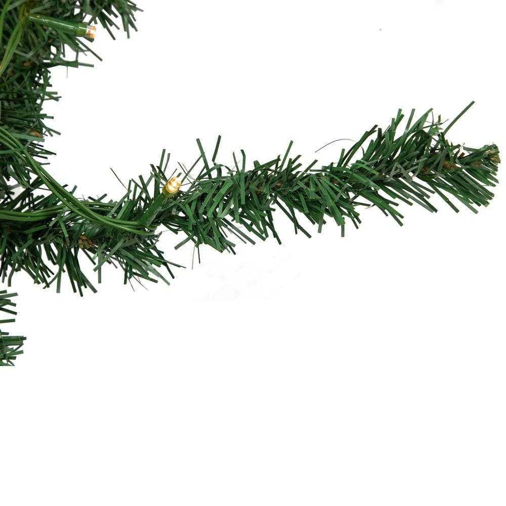 27' x 20" Pre-Lit Green Artificial Pine Christmas Garland  Warm White LED Lights. Picture 2