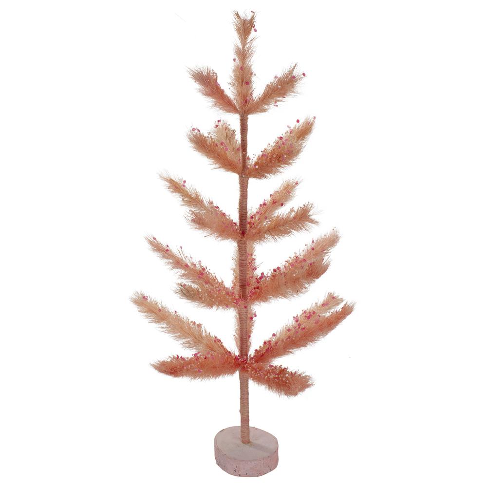 30" Pastel Peach Sisal Pine Artificial Easter Tree. Picture 1