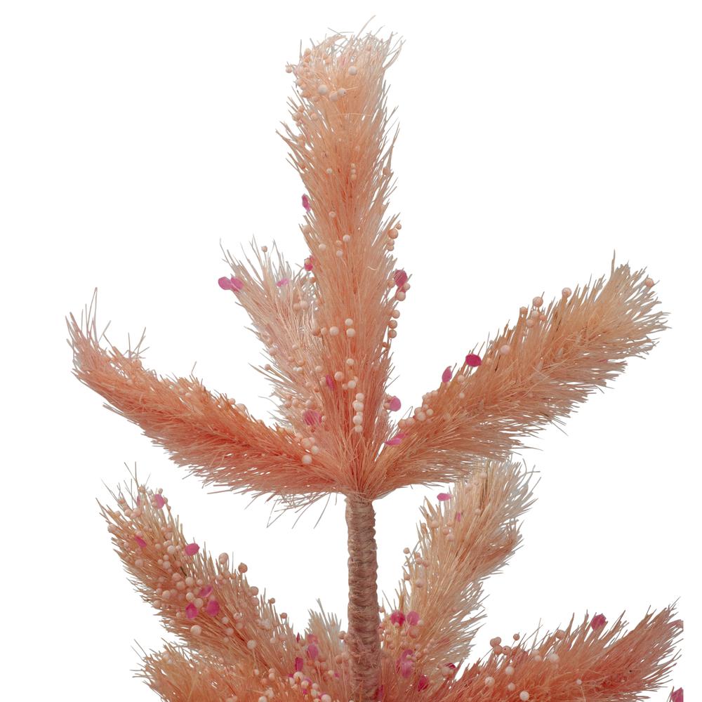 2' Medium Pink Pastel Peach Sisal Pine Artificial Easter Tree - Unlit. Picture 2