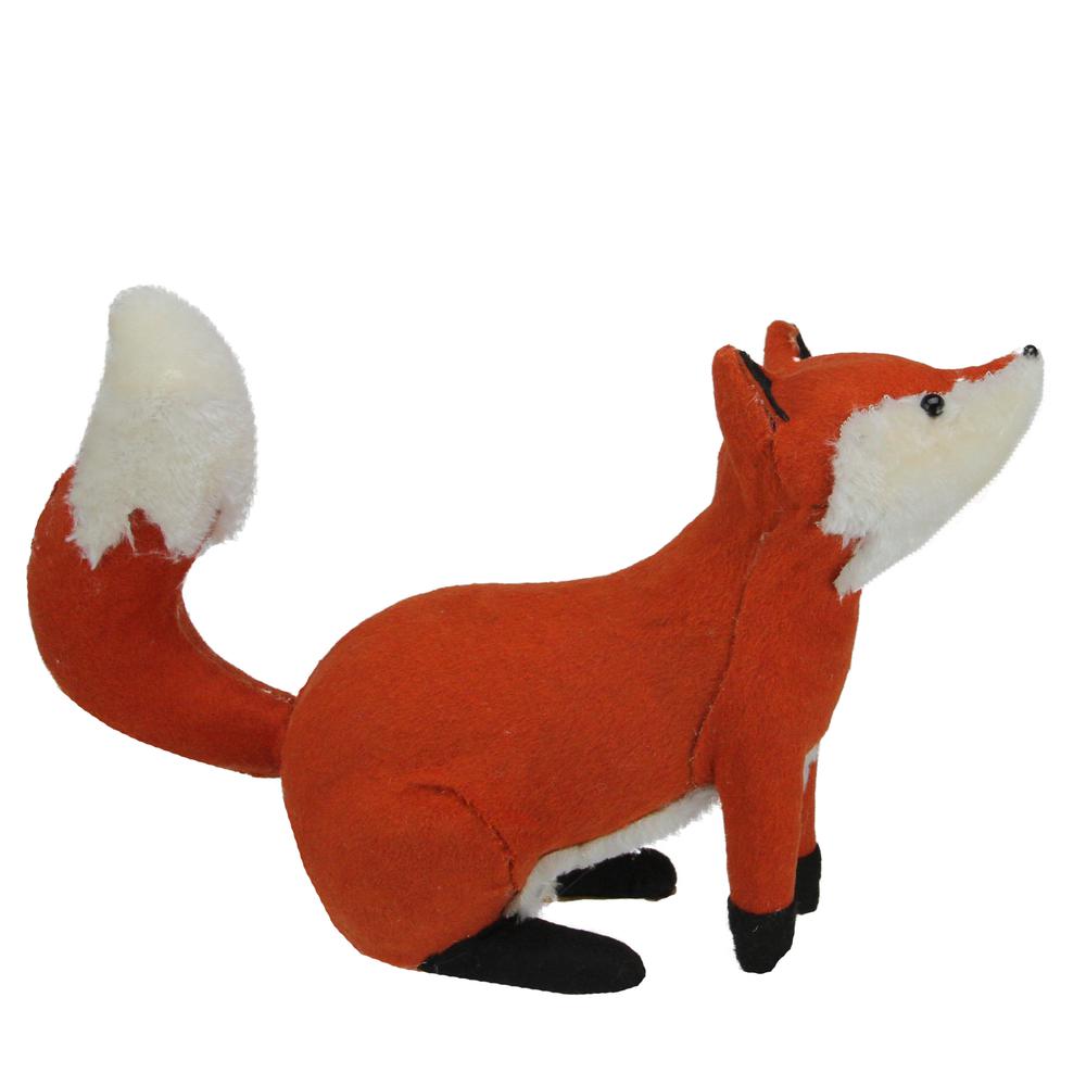 15.75" Orange and Cream Plush Sitting Fox Fall Tabletop Decor. Picture 2