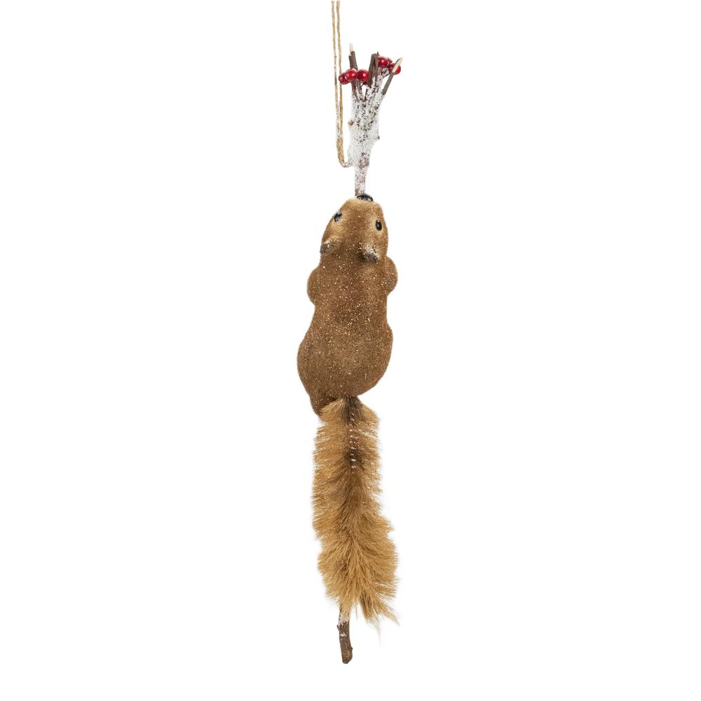 20" Climbing Squirrel on a Frosted Branch Christmas Decoration. Picture 2