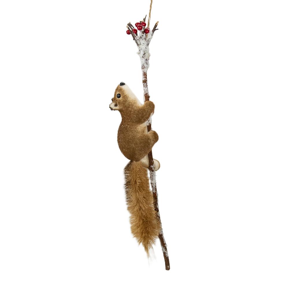 20" Climbing Squirrel on a Frosted Branch Christmas Decoration. Picture 3