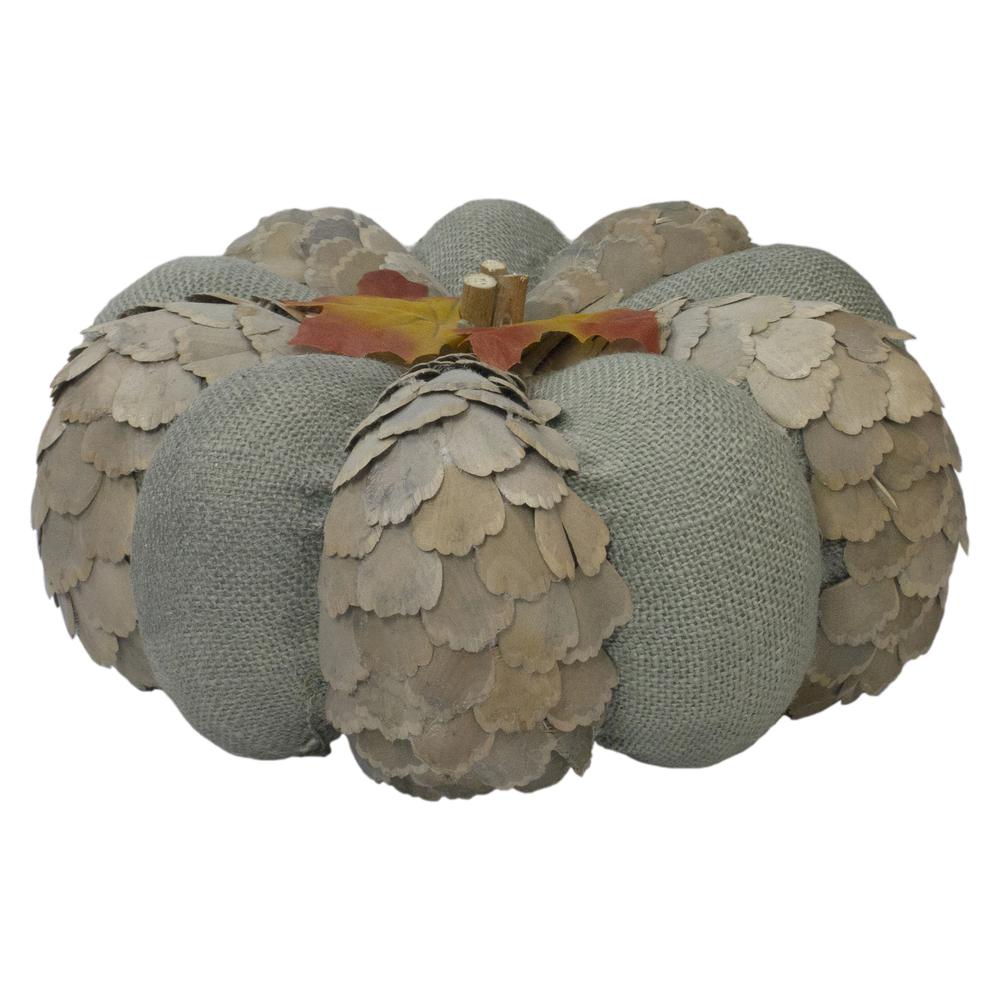 10" Green and Brown Autumn Harvest Tabletop Pumpkin. The main picture.