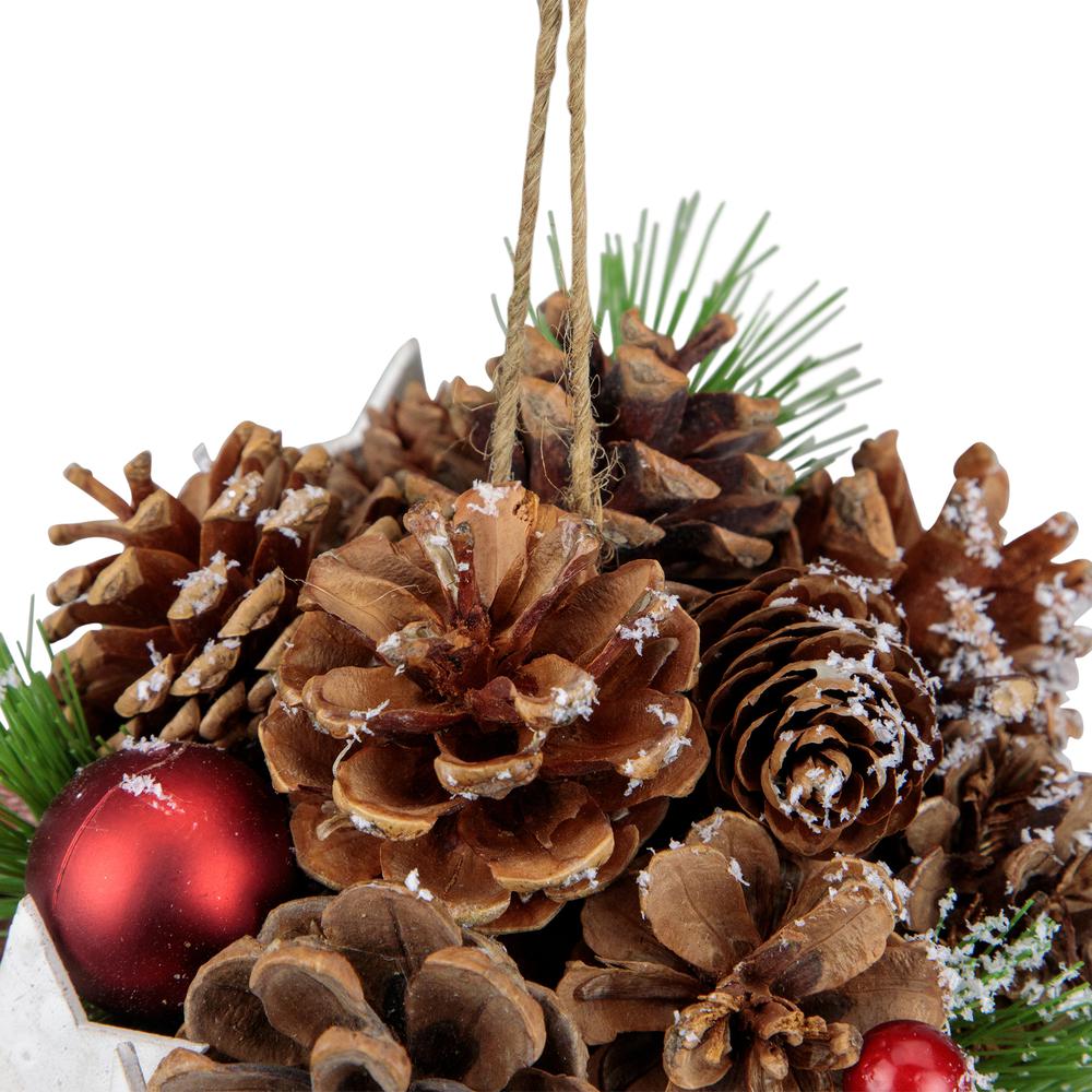 6" Pine Cones  Stars and Balls Hanging Christmas Ornament. Picture 3