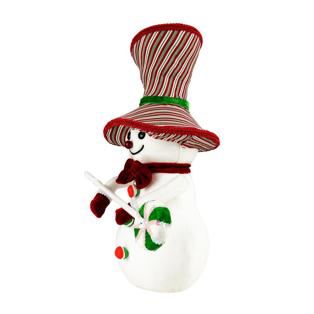 15" Snowman with Lollipop Christmas Decoration. Picture 3