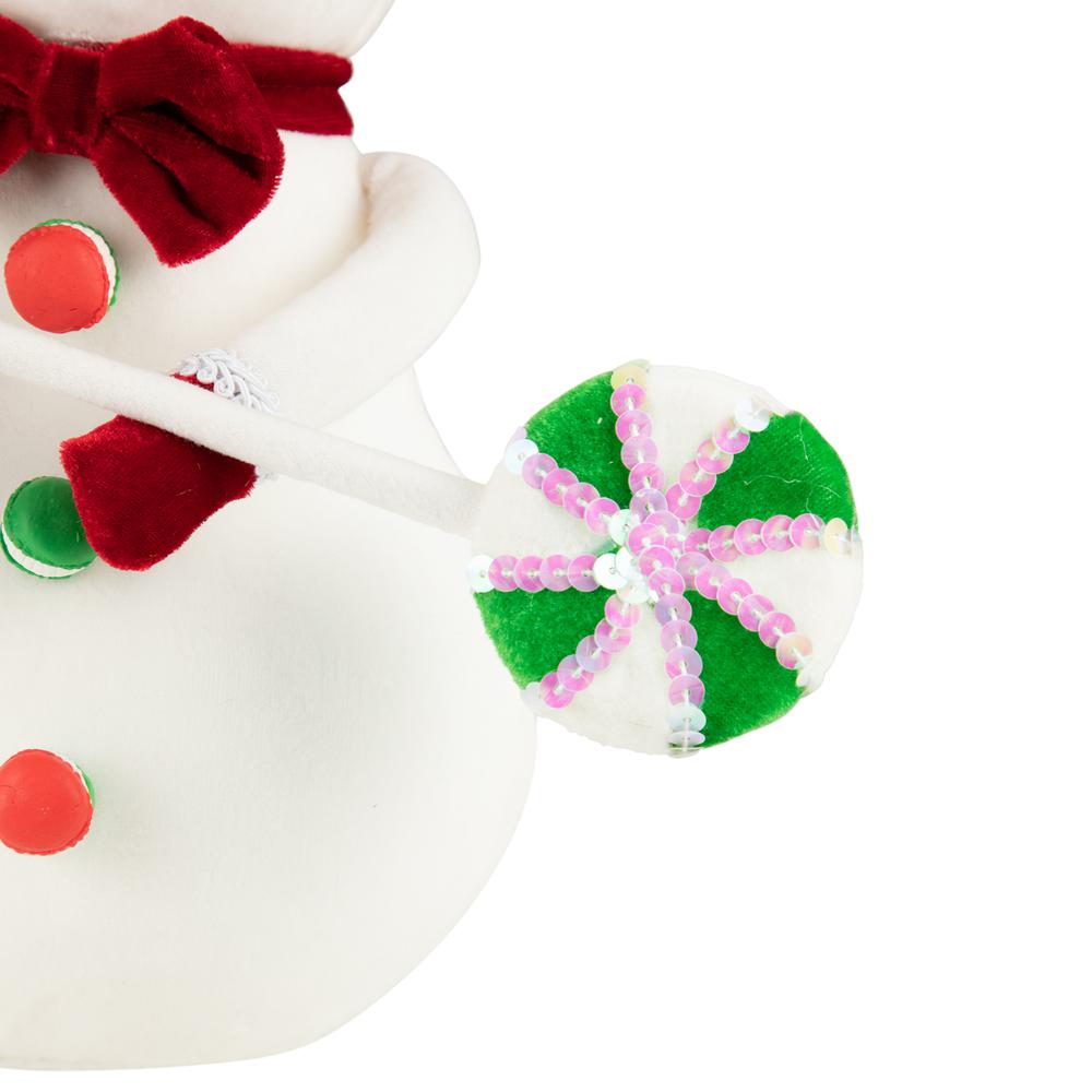 15" Snowman with Lollipop Christmas Decoration. Picture 4