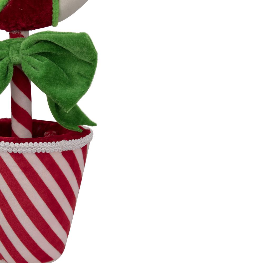 16.5" Plush Potted Peppermint Twist Lollipop Christmas Decoration. Picture 4