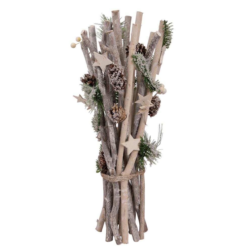 18" Natural Branch Bundle with Stars and Berries Christmas Decor. Picture 1
