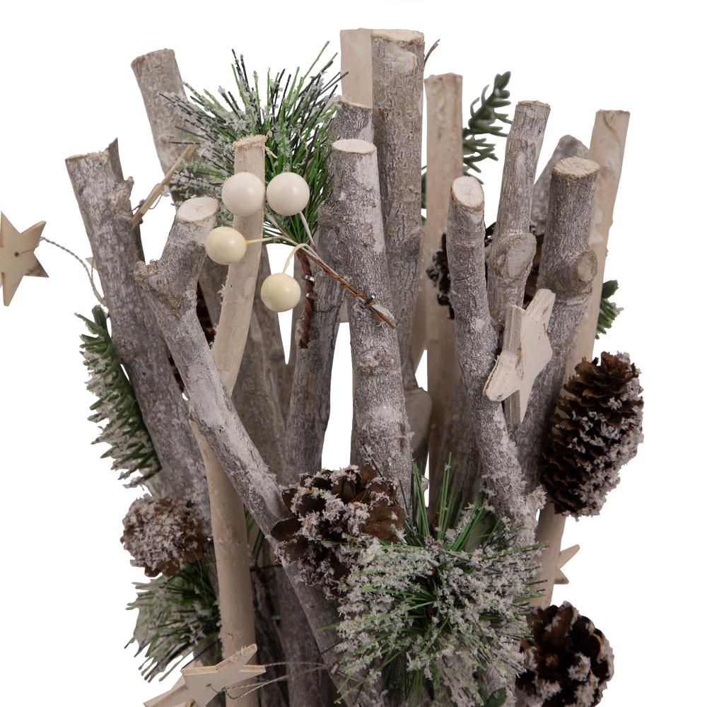 18" Natural Branch Bundle with Stars and Berries Christmas Decor. Picture 3