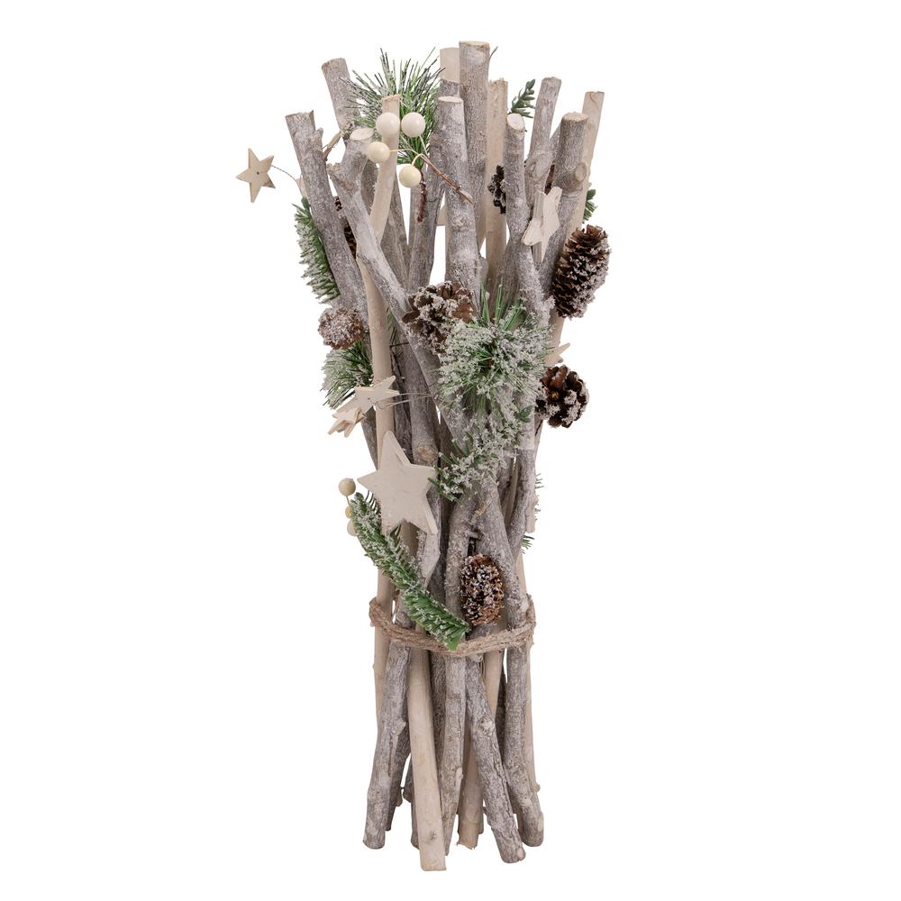 18" Natural Branch Bundle with Stars and Berries Christmas Decor. Picture 5