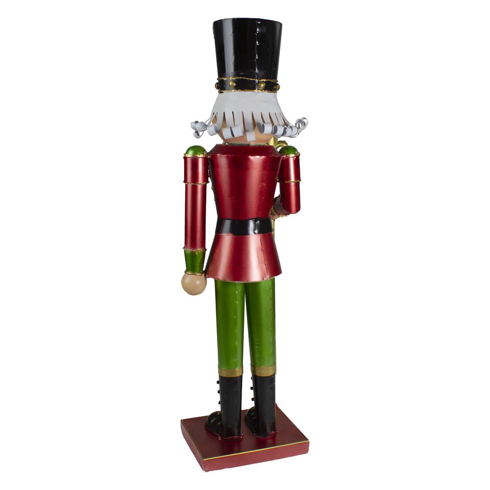 23.75" Red and Green Metal Nutcracker Soldier Christmas Decoration. Picture 4