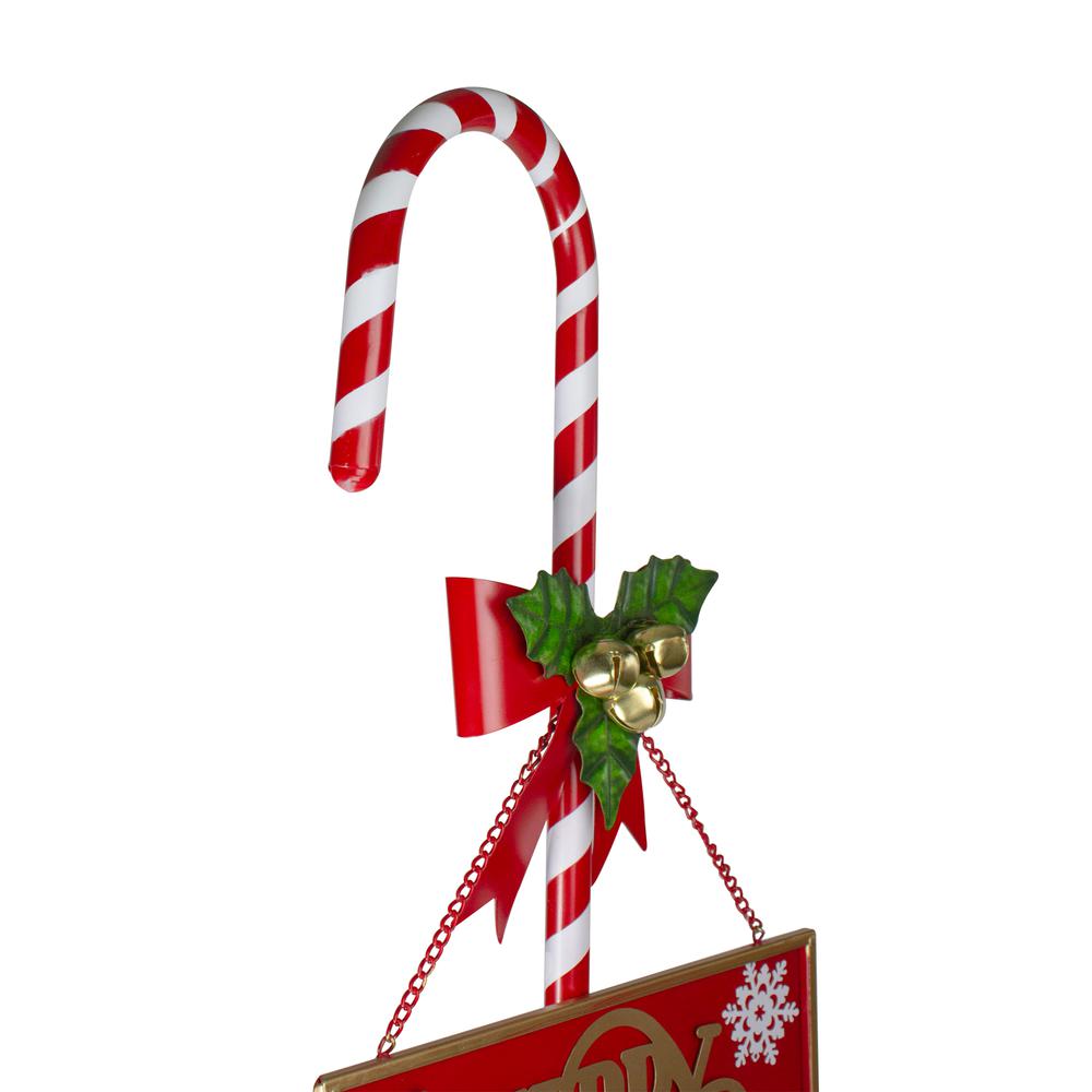 39" Red and White Merry Christmas Outdoor Candy Cane Sign. Picture 2