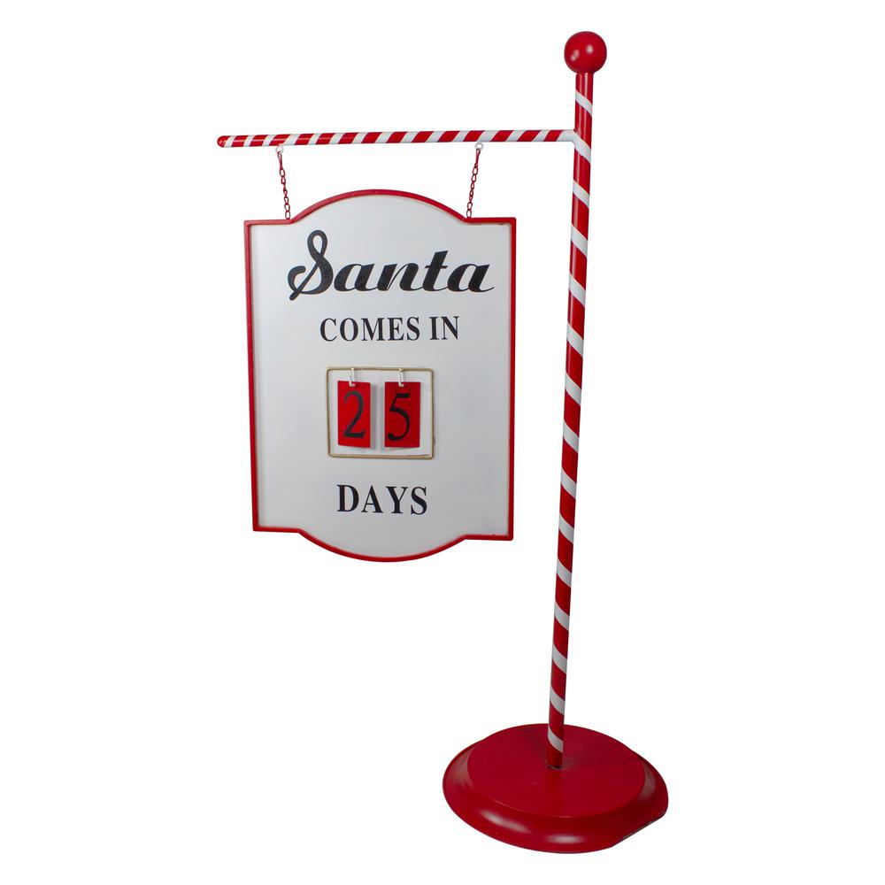 53" Candy Cane Striped Countdown to Christmas Display Sign. Picture 1