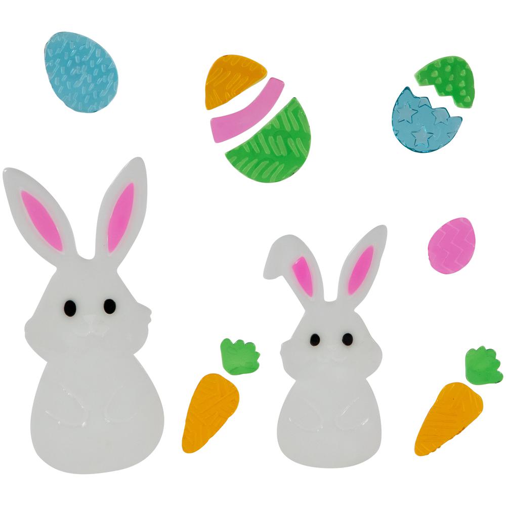 Set of 6 Double Sided Easter Gel Window Clings. Picture 2