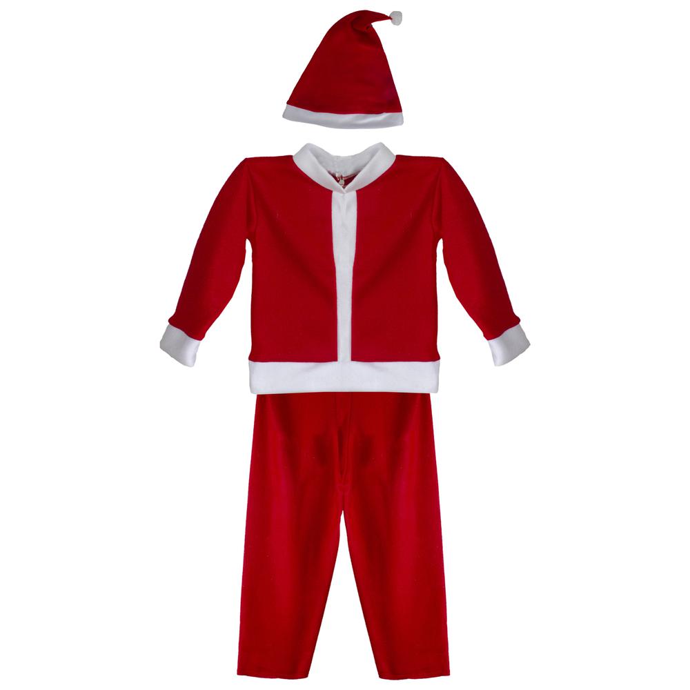 White and Red Santa Claus Boy's Christmas Costume - 6-8 Years. Picture 2
