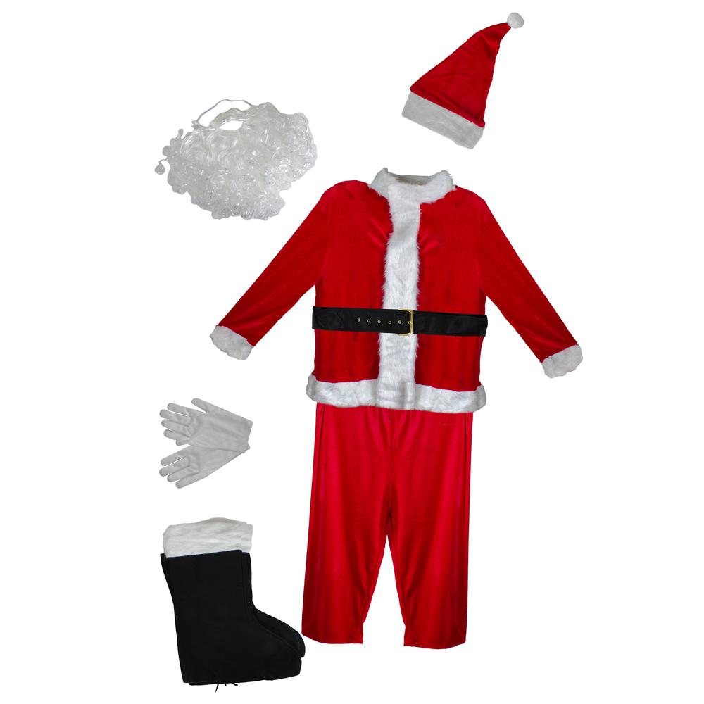 40" Red and White Traditional Santa Claus Men's Christmas Costume Set - Plus Size. Picture 1