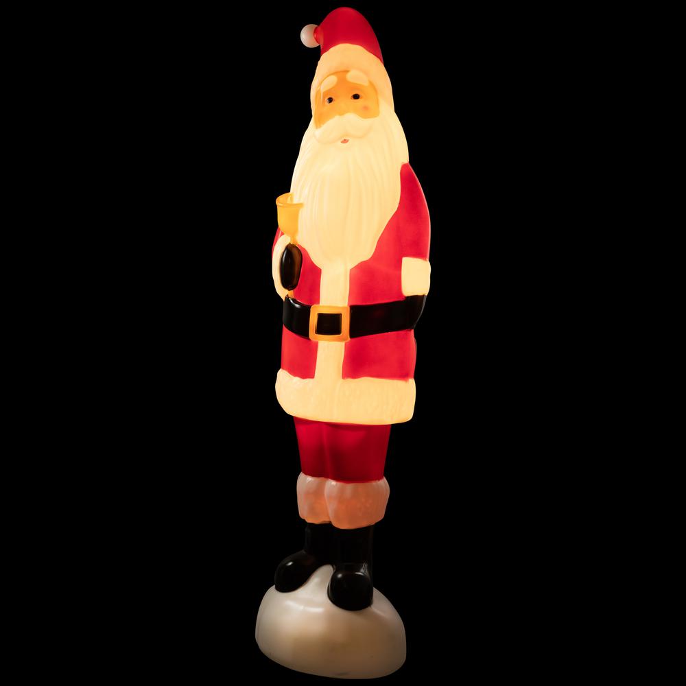 59" Lighted Blow Mold Santa Claus Retro Outdoor Christmas Decoration. Picture 3