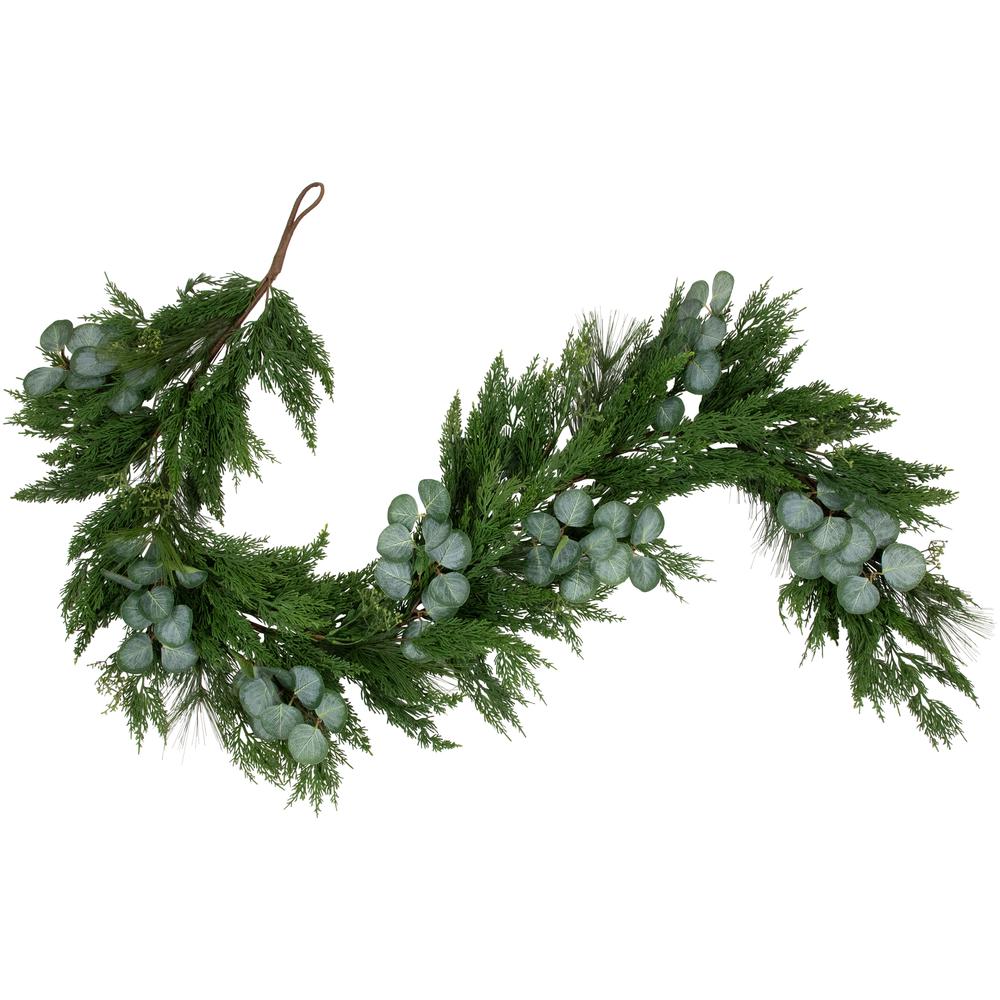6' Eucalyptus and Mixed Pine Artificial Christmas Garland. Picture 1
