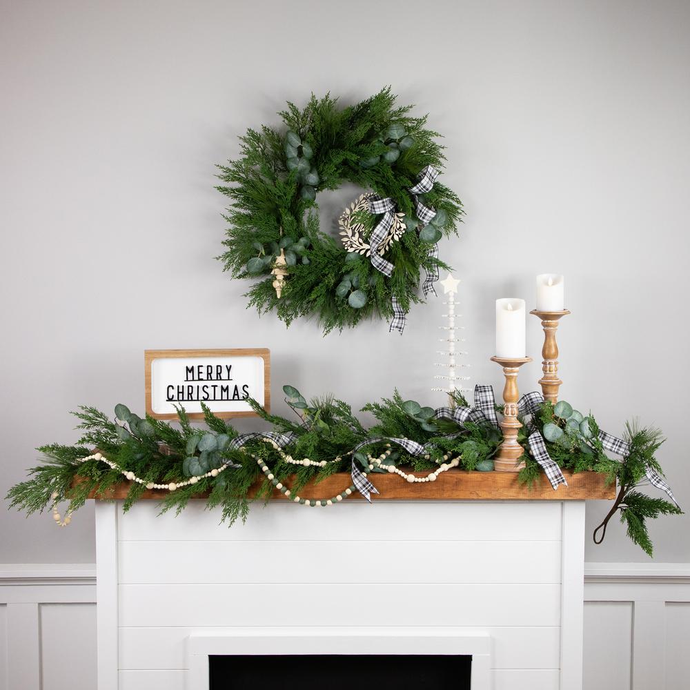 Eucalyptus and Mixed Pine Artificial Christmas Wreath  24-Inch - Unlit. Picture 2