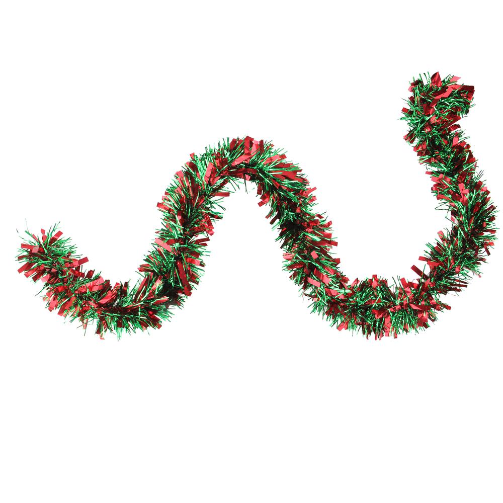 50' x 3" Red and Green Wide Cut 6-Ply Artificial Christmas Garland - Unlit. Picture 1