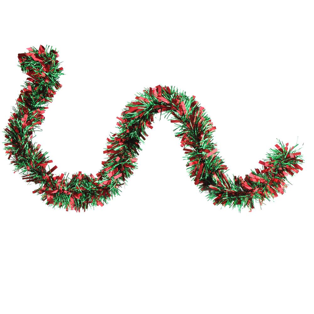 50' x 3" Red and Green Wide Cut 6-Ply Artificial Christmas Garland - Unlit. Picture 3