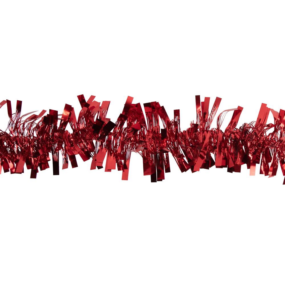 50' x 3" Red Boa Wide Cut Tinsel Christmas Garland - Unlit. Picture 3