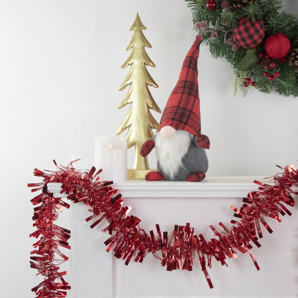50' x 3" Red Boa Wide Cut Tinsel Christmas Garland - Unlit. Picture 2