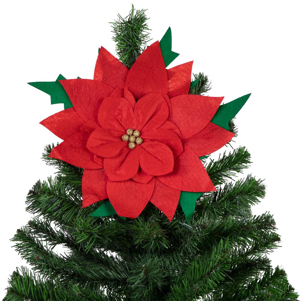 29" Red Poinsettia Tie-On Christmas Tree Topper  Unlit. Picture 7