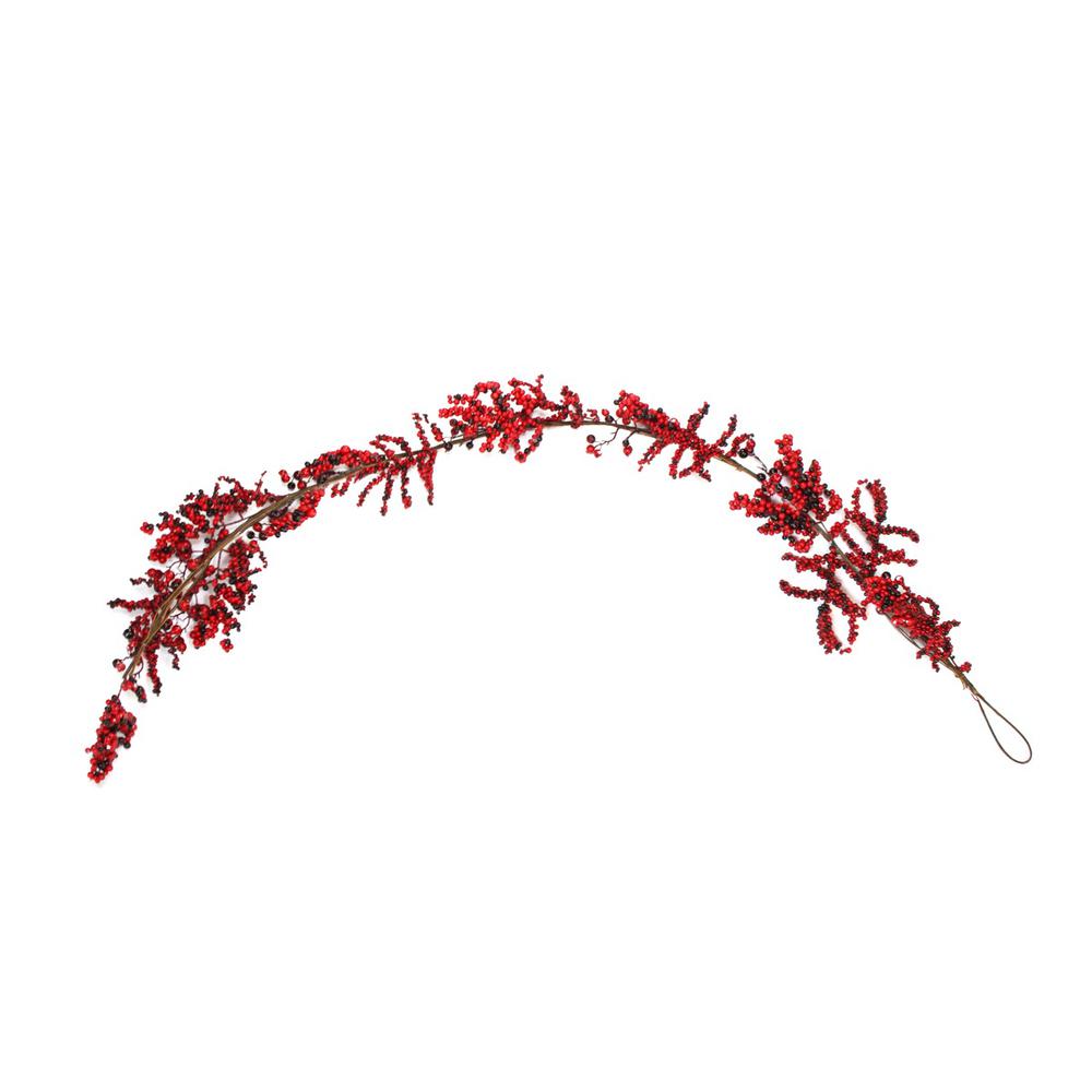 6' x 8" Burgundy Red Berry Artificial Christmas Garland- Unlit. Picture 2