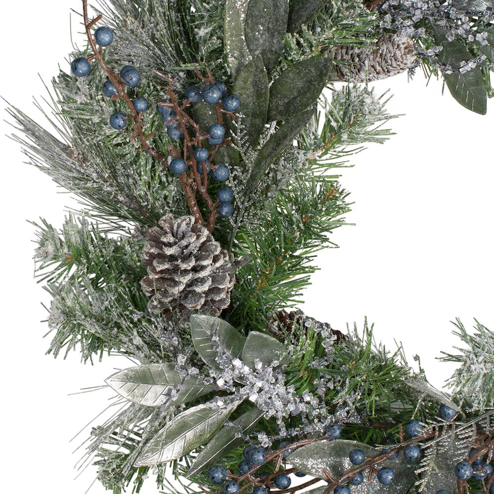 Mixed Pine and Blueberries Artificial Christmas Wreath -24-Inch  Unlit. Picture 2