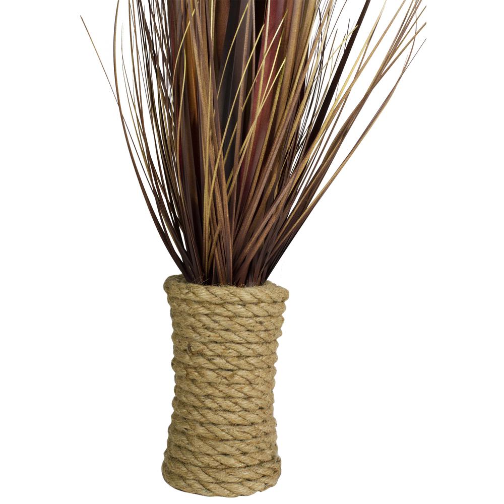 34" Brown Artificial Grass Plant in a Rope Pot. Picture 2