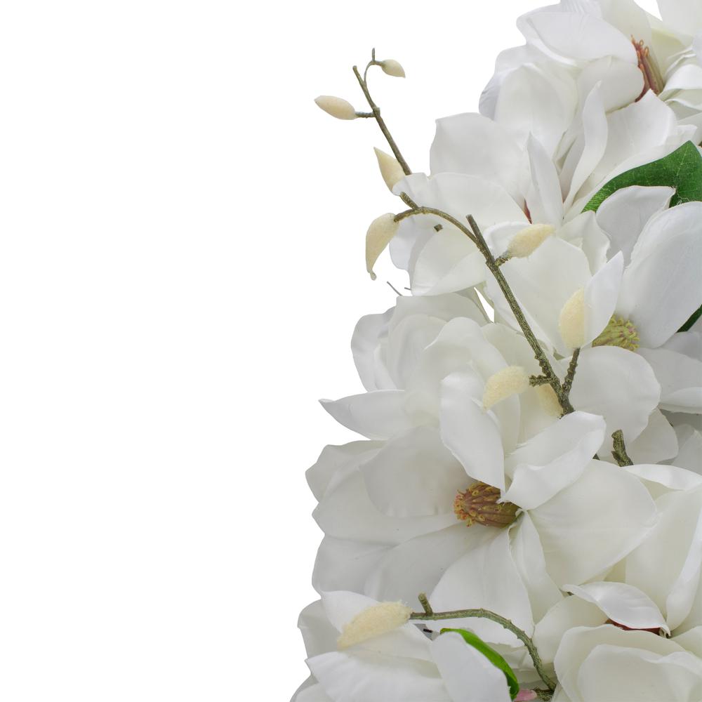 White Magnolias Artificial Spring Wreath - 24-Inch  Unlit. Picture 3