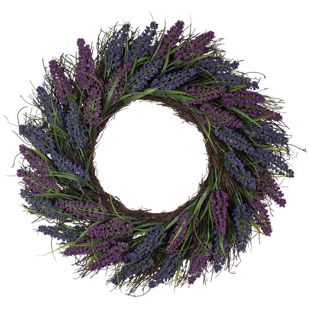 Lavender Spiral Vine Wreath  22-Inch  Unlit. Picture 1