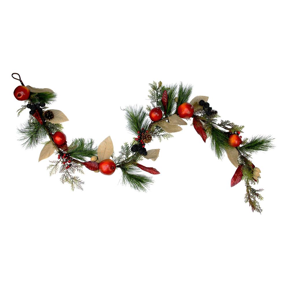 6' x 10" Red Mixed Berry and Pine Artificial Garland - Unlit. Picture 1