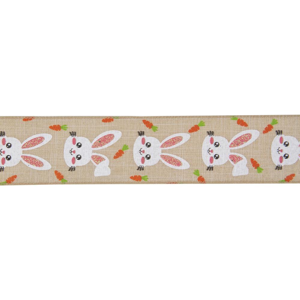 Natural Brown Spring Easter Wired Craft Ribbon 2.5" x 10 Yards. Picture 1