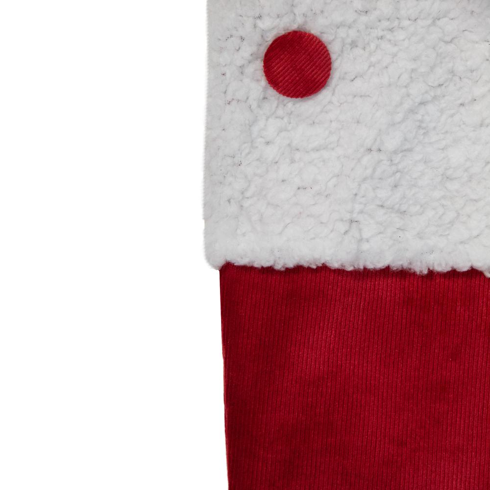 20.5-Inch Red and White Velvet Christmas Stocking With Faux Fur. Picture 2