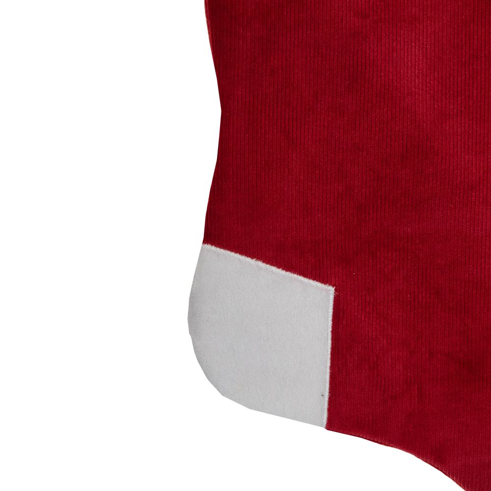20.5-Inch Red and White Velvet Christmas Stocking With Faux Fur. Picture 3