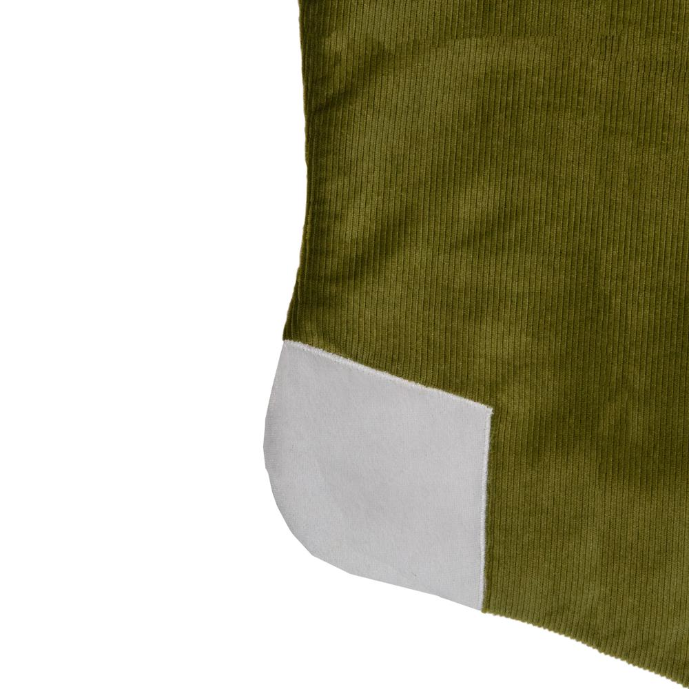 20.5-Inch Green and White Corduroy Christmas Stocking. Picture 3