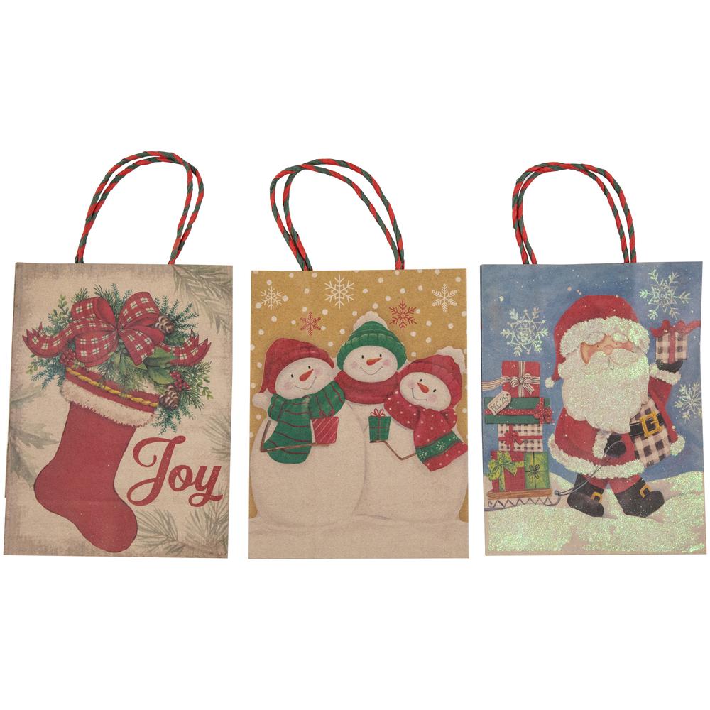 20-Count Assorted Christmas Themed Paper Gift Bags. Picture 3