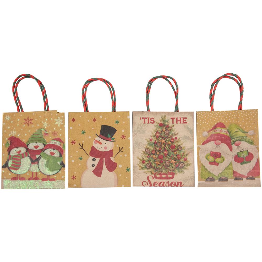 20-Count Assorted Christmas Themed Paper Gift Bags. Picture 4