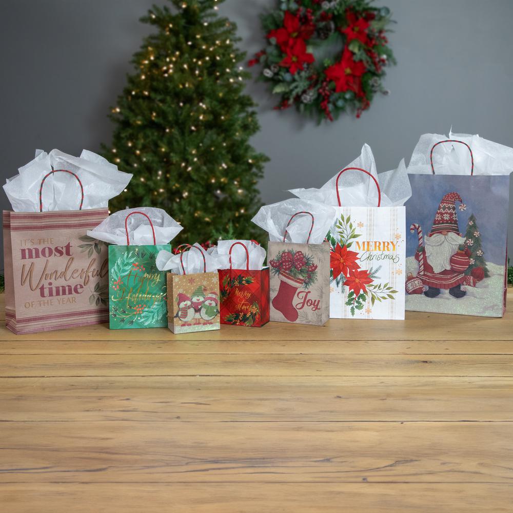 20-Count Assorted Christmas Themed Paper Gift Bags. Picture 2