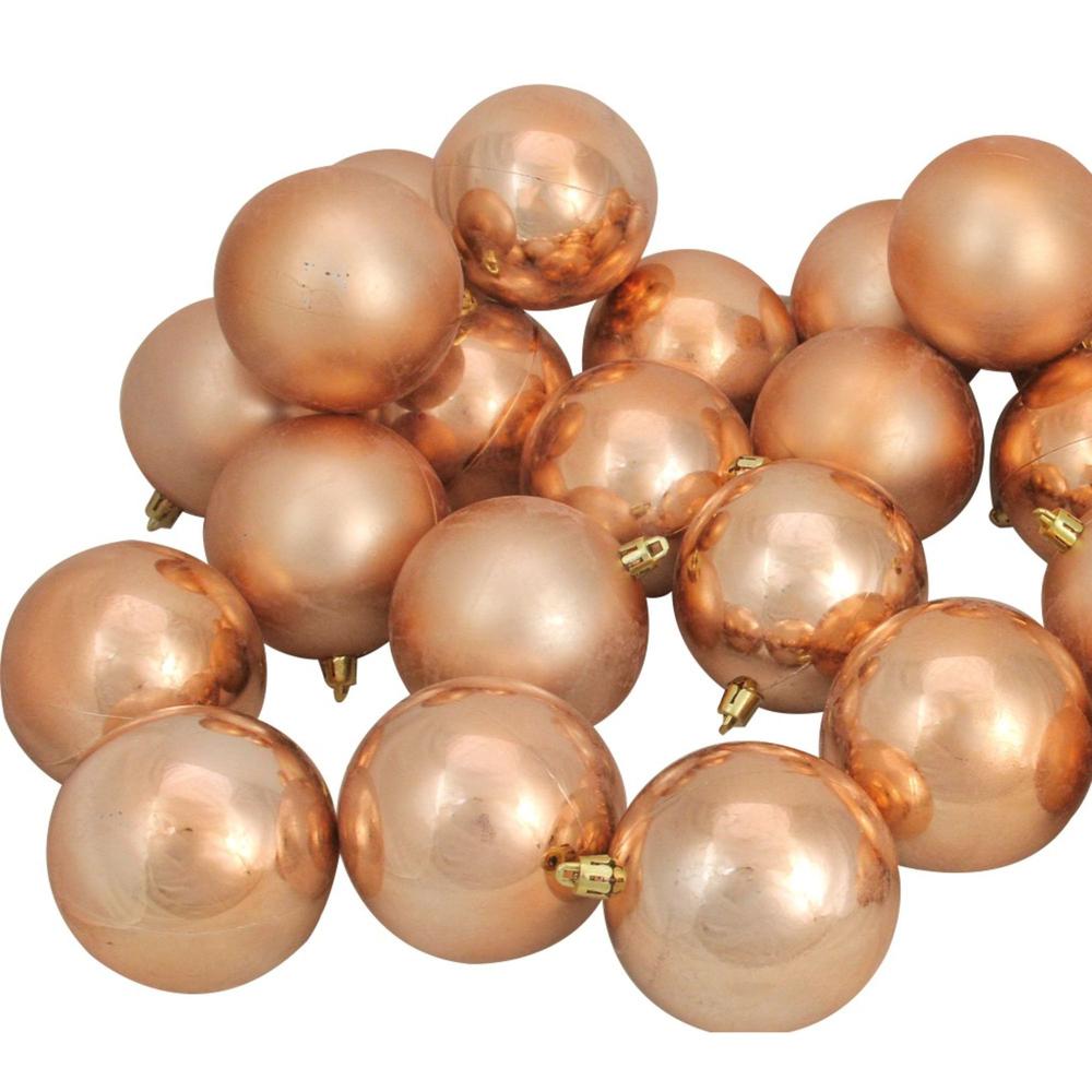 60ct Almond Brown Shatterproof 2-Finish Christmas Ball Ornaments 2.5" (60mm). Picture 2
