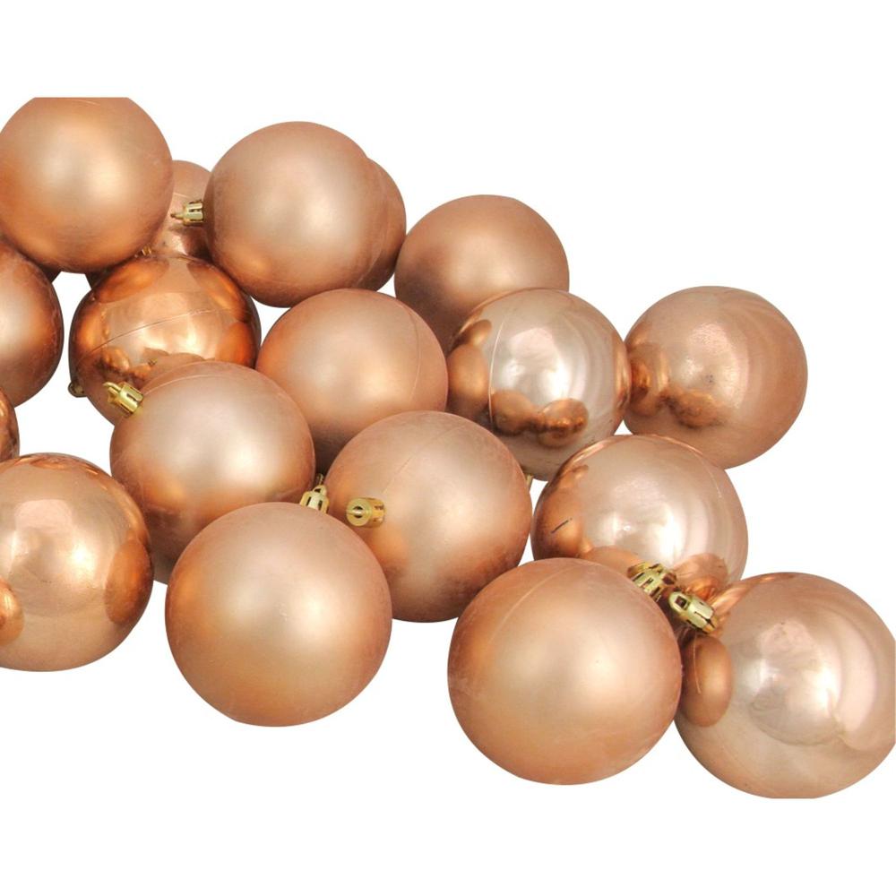 60ct Almond Brown Shatterproof 2-Finish Christmas Ball Ornaments 2.5" (60mm). Picture 3