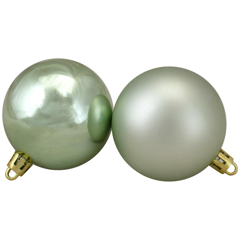 60ct Celadon Green Shatterproof 2-Finish Christmas Ball Ornaments 2.5" (60mm). Picture 3