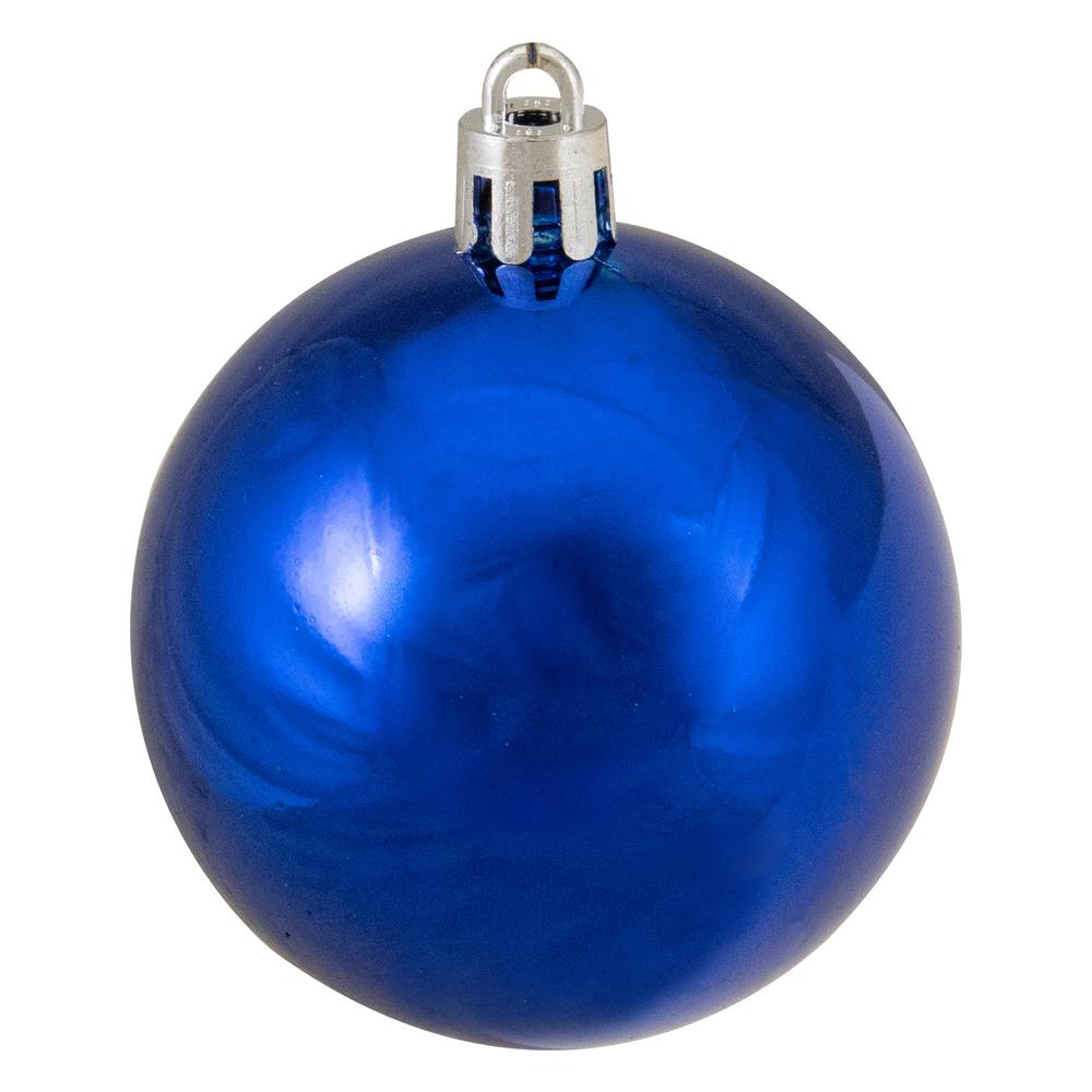 60ct Sapphire Blue Shatterproof 2-Finish Christmas Ball Ornaments 2.5" (63mm). Picture 4